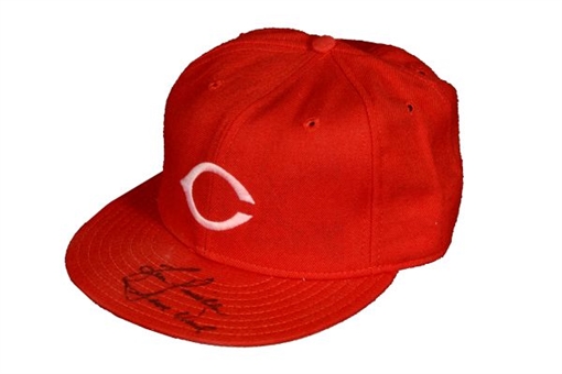 Lou Piniella Game Used and Signed Cincinnati Reds Hat